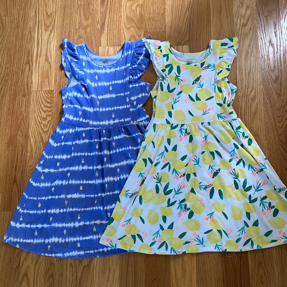 Girls Jumping Beans dresses in an ice cream and lemon print